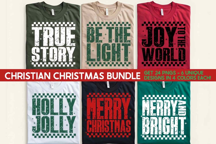 Trendy Christmas Christian PNG Bundle, Christian Bible Verse