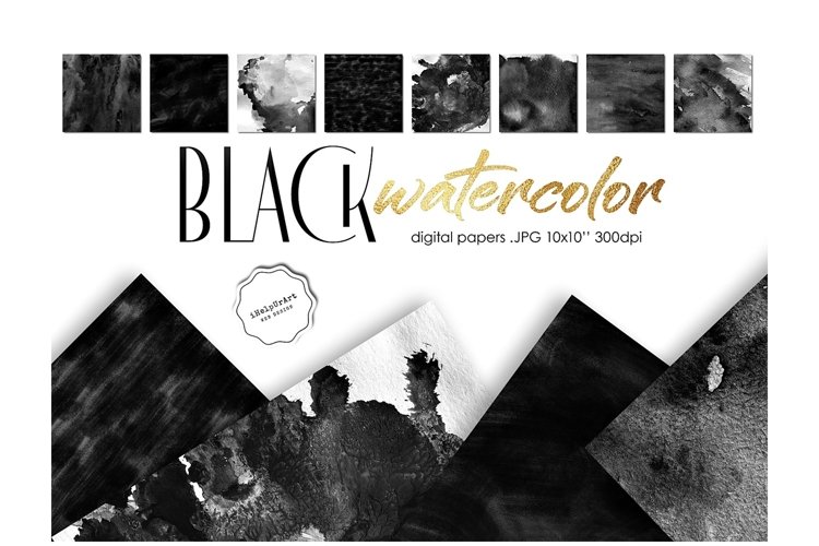 Black Watercolor Washes Papers