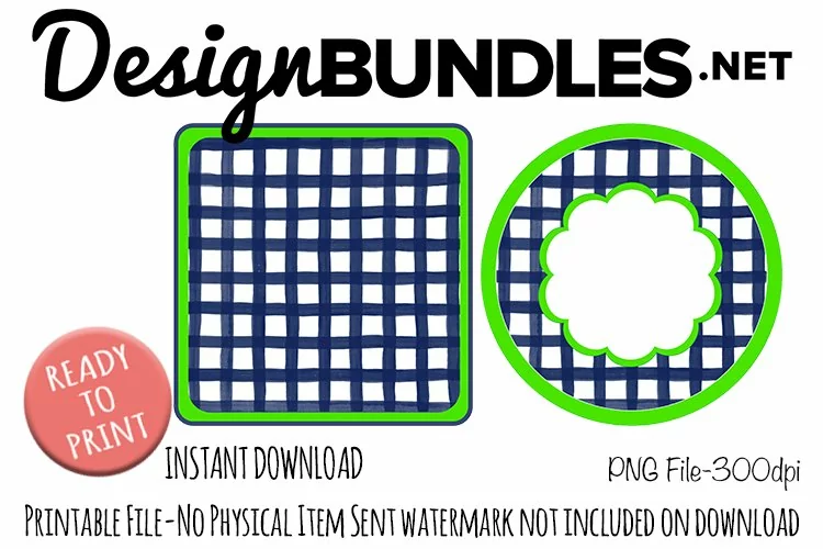 Navy and Lime Monogram Sublimation Templates