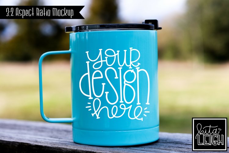 Teal Stainless Steel Mug Camping Mockup | Stylized Photo