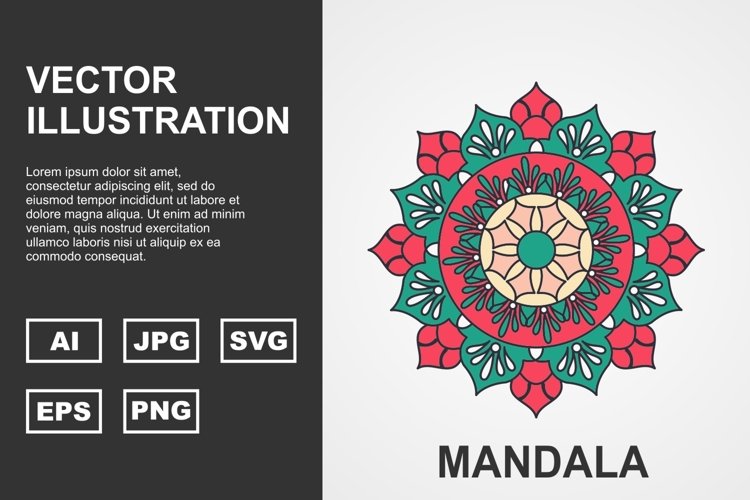 Colorful Vector Mandala Illustration Design example image 1