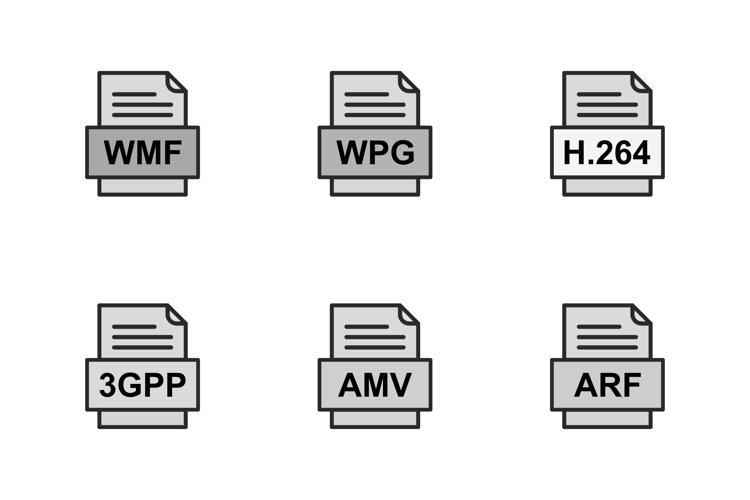 Set Of File Formats Icons
