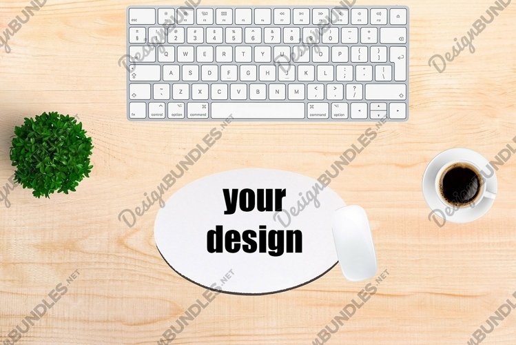 Mouse Pad Mockup | Office Desk Round Mouse pad Mock up example image 1