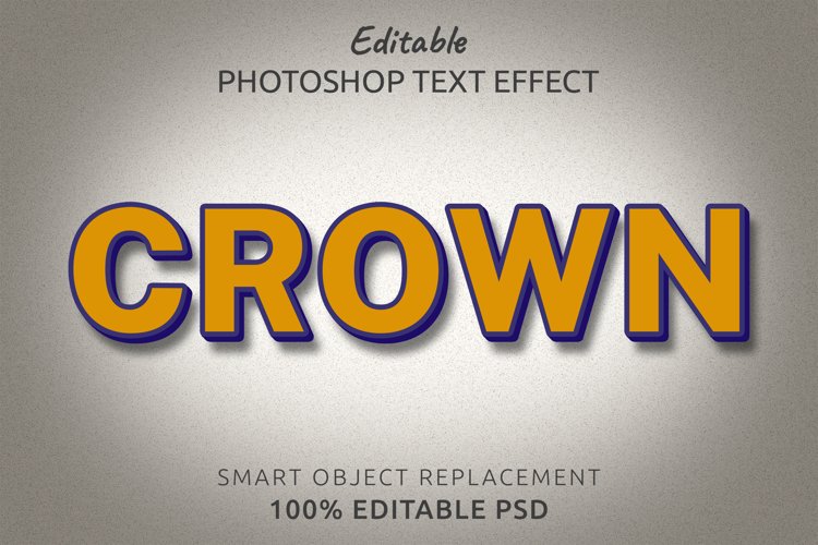 Crown Editable Photoshop Text Style Effect example image 1