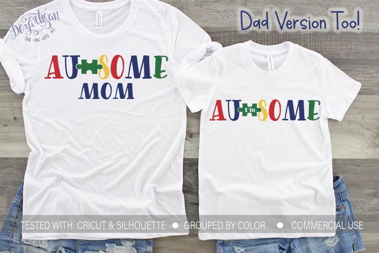 I'm Au-some Autism awareness Mom SVG example image 1
