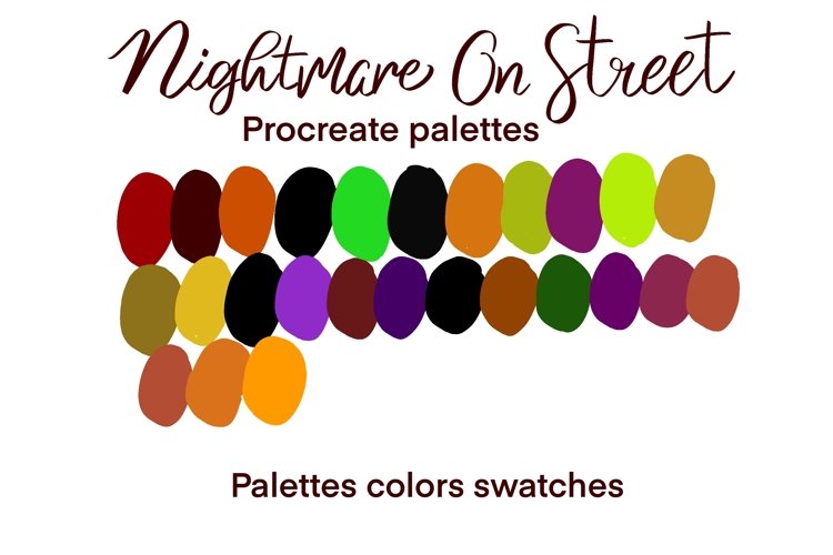 Nightmare on street procreate colors palette example image 1