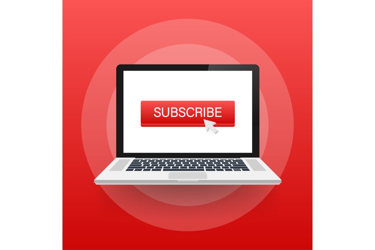 Subscribe button icon. Vector stock illustration. Business c example image 1