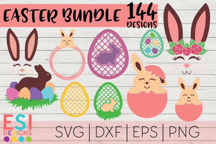 Easter Mega Bundle| Easter Bunny | SVG DXF EPS PNG example image 1