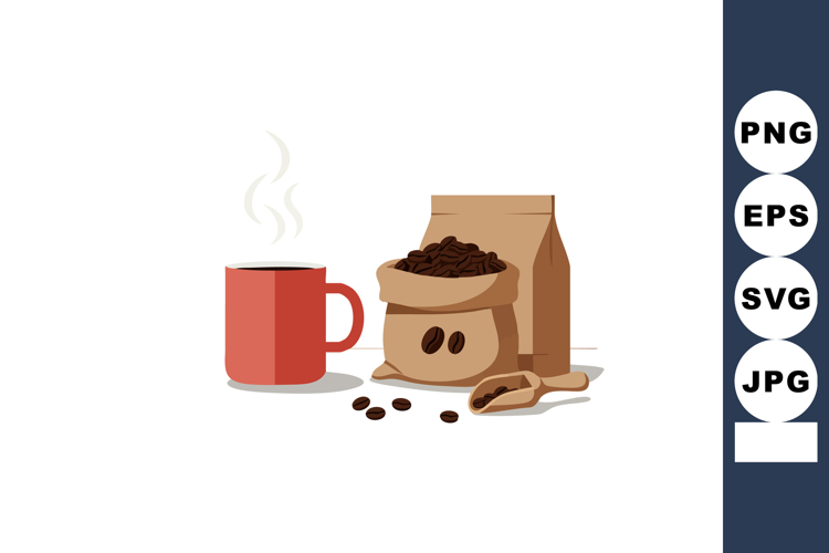 Coffee Beans Bag Clipart Image 9