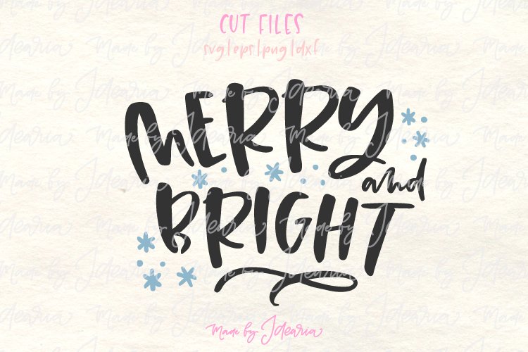 Merry and Bright svg, merry Christmas svg, christmas 2018 sv example image 1