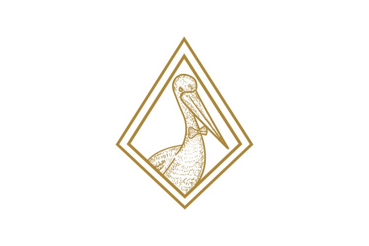 Pelican minimalist logo example image 1