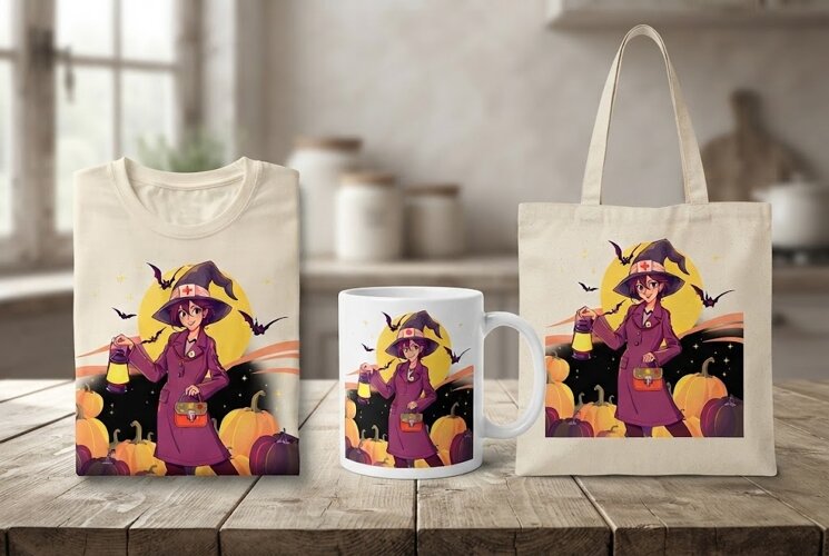 Halloween Nurse Witch PNG | Spooky Nurse Witch Clipart example image 1