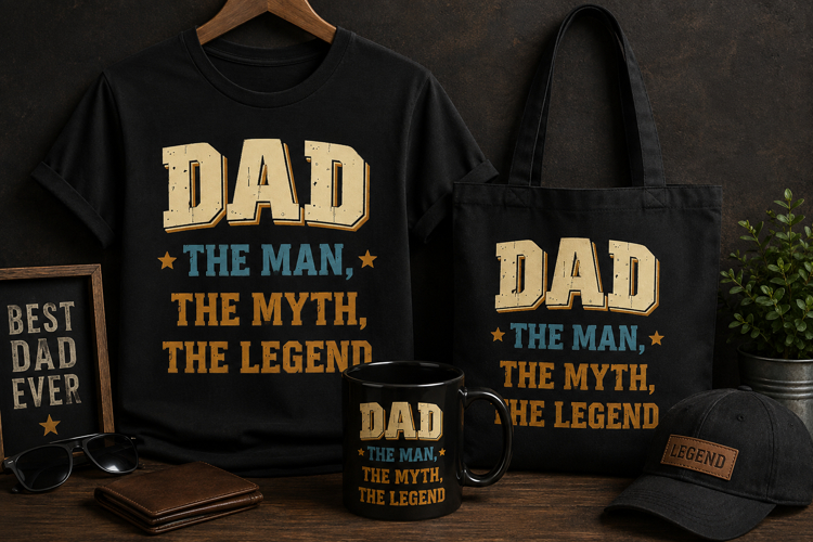 Dad The Man The Myth The Legend PNG | Vintage Dad Design