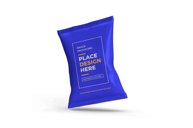 Snack Pouch Packaging 3D Mockup Template Photoshop example image 1