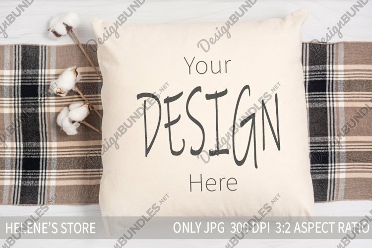 Pillow mock up | White pillow mockup| mock up cushion | jpeg example image 1