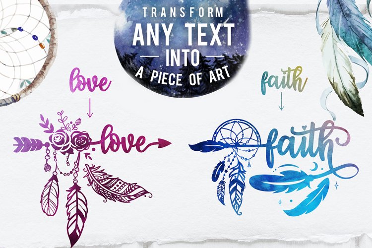 Bohema Spirit font and illustrations