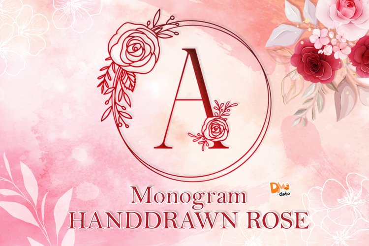 Monogram Handdrawn Rose Font example image 1
