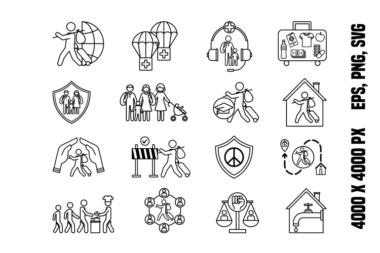 World Refugees Icon Set