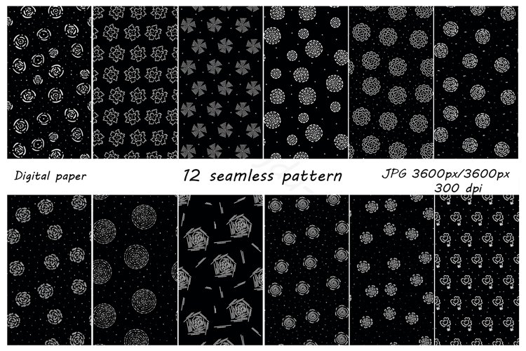 Seamless pattern of abstract flowers example image 1