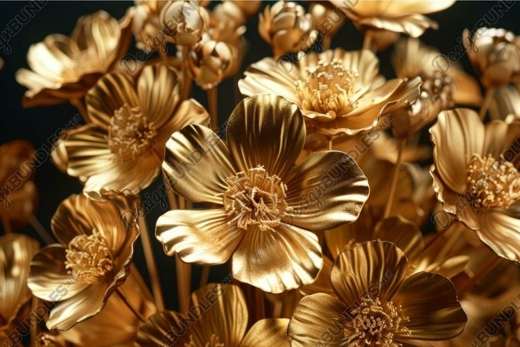 Golden flowers blooming in luxury and elegance