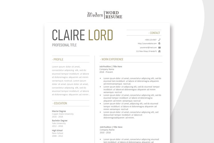 Two Page CV Template | Cover Letter | Reference Page example image 1