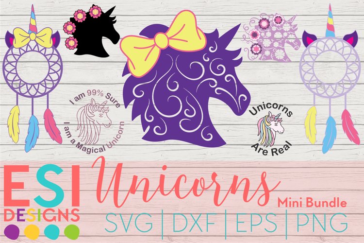 Unicorns Mini Bundle Cut files example image 1