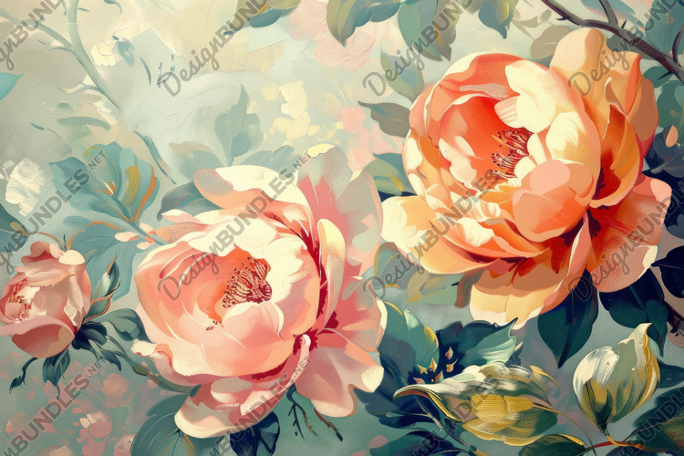Watercolor Roses Background Wallpaper