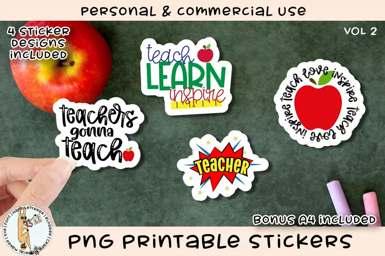 Teacher Stickers Vol 2 PNG Printable Stickers