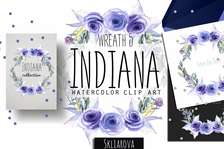"Indiana". Blue roses Wreath #5