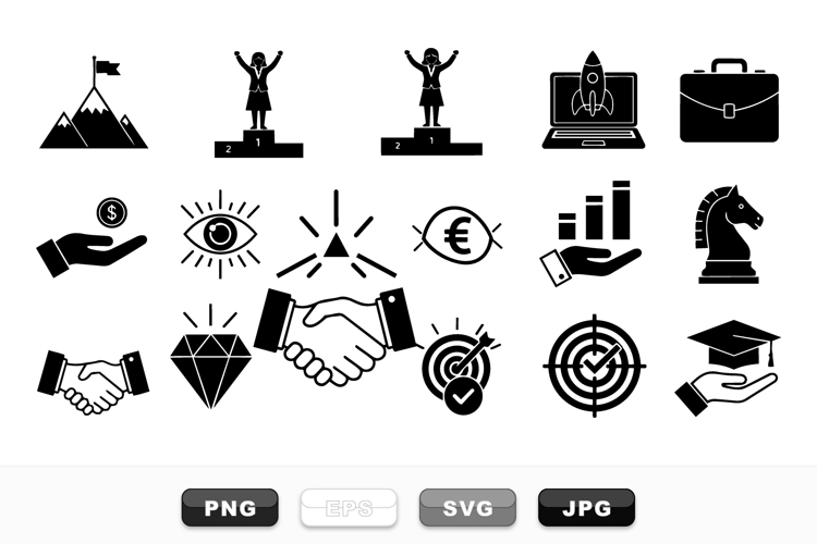 Business Success Icon Set for Marketing Projects