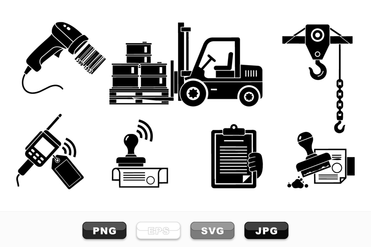 Industrial Equipment Vector Icon Set Bundle