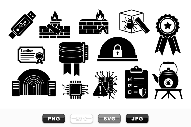 Cyber Security Icons Bundle for Tech Projects
