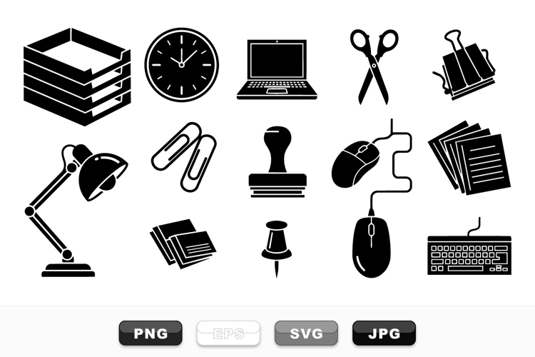 Office Essentials Icon Vector Set For Business Use