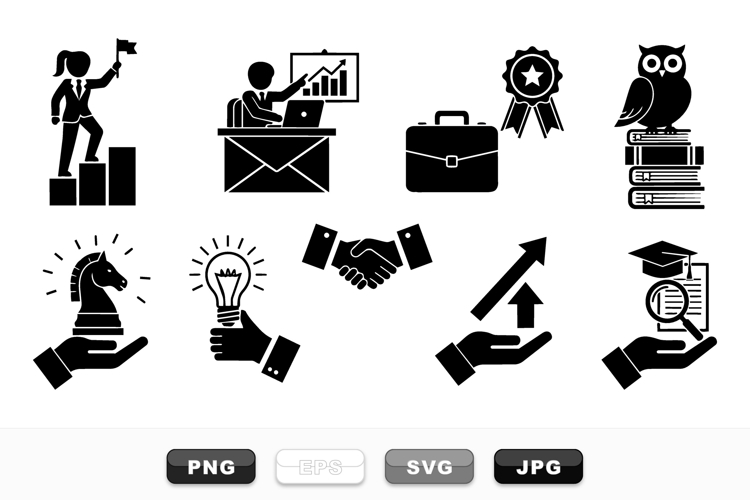 Business Success Icon Collection for Presentations
