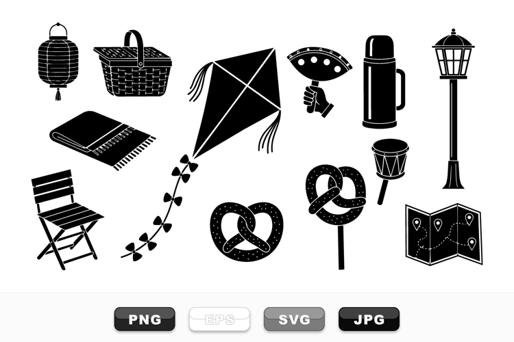 Vintage Picnic And Outdoor Icon SVG Bundle For Crafts