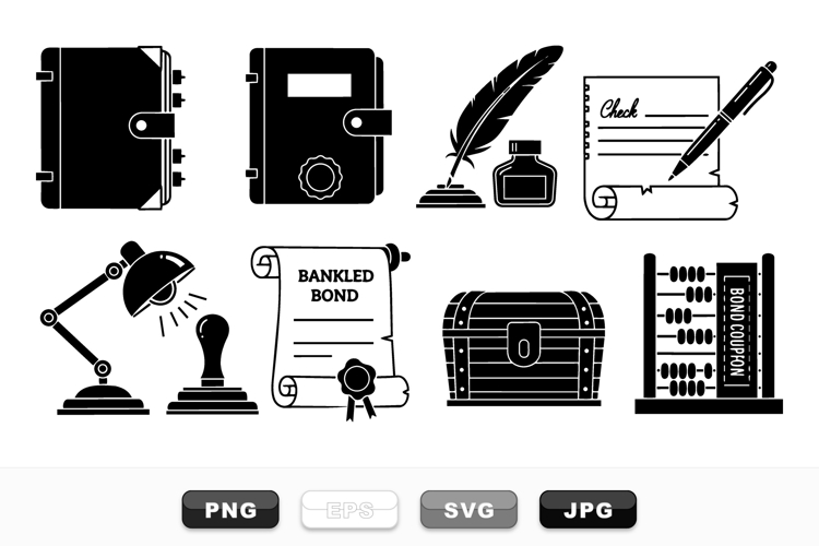 Vintage Office Supplies Clipart Bundle for Business Projects