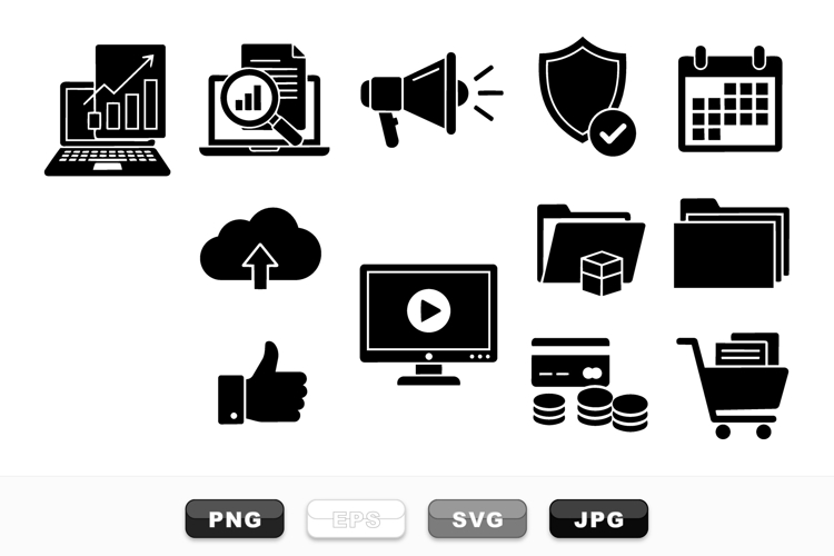 Business Data Analytics Icon Pack for Digital Use