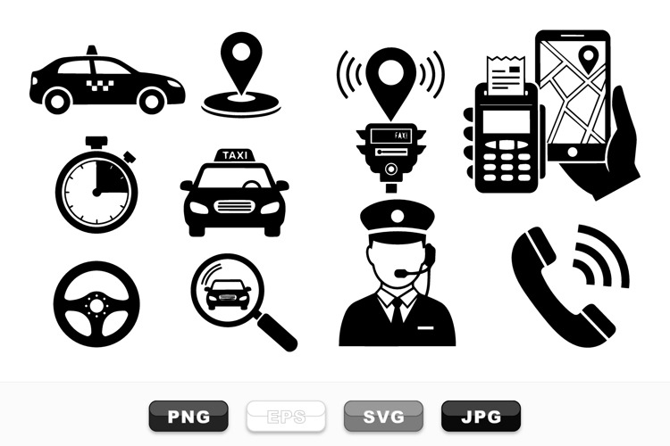 Taxi Service Icon Pack for Transport Apps