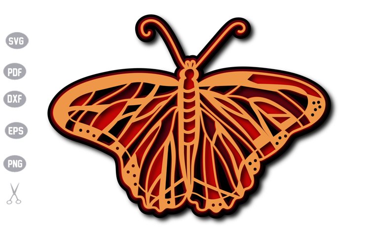 Butterfly 3D Layered Template SVG Design