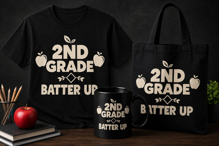 2nd Grade Batter Up PNG | Baseball Teacher Back to School example image 1