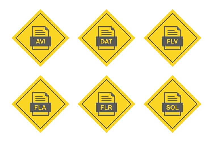 Set Of File Formats Icons