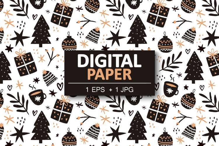 Seamless pattern for Christmas example image 1