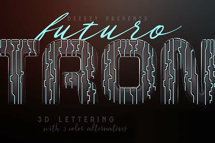 Tron Futuro 3D Lettering