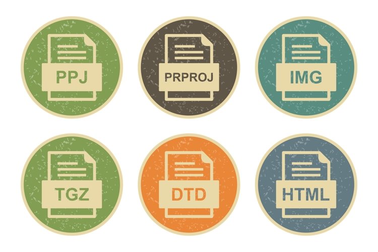 Set Of File Formats Icons