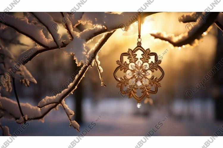 ornament golden snowflakes
