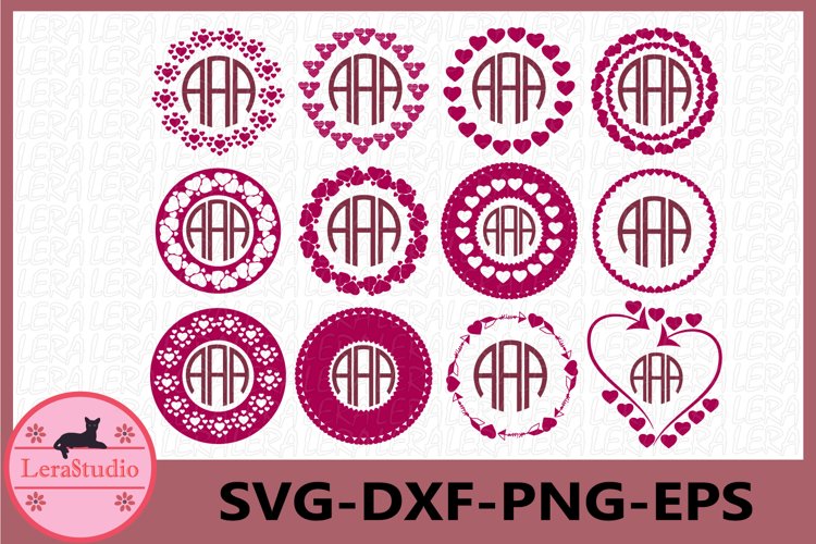 Download Heart Svg Heart Monogram Svg Circle Hearts 433082 Cut Files Design Bundles