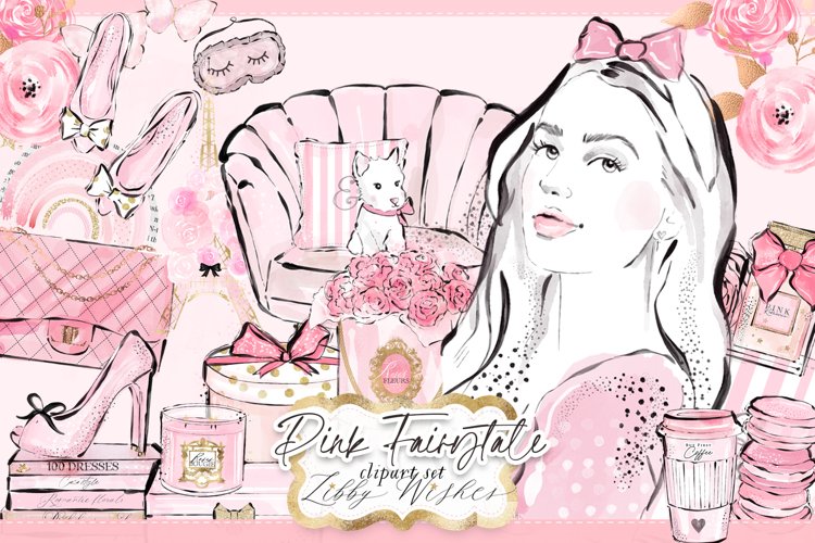 Pink fashion girly feminine clipart example image 1