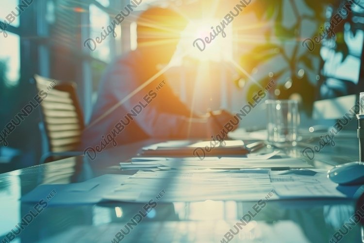 Blurred Office Interior Room Background Wallpaper example image 1