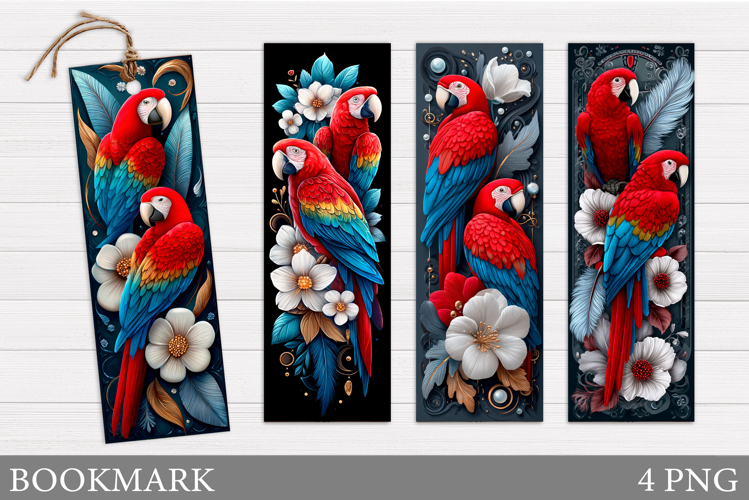 Parrot Bookmark Design. Summer Bookmark Sublimation