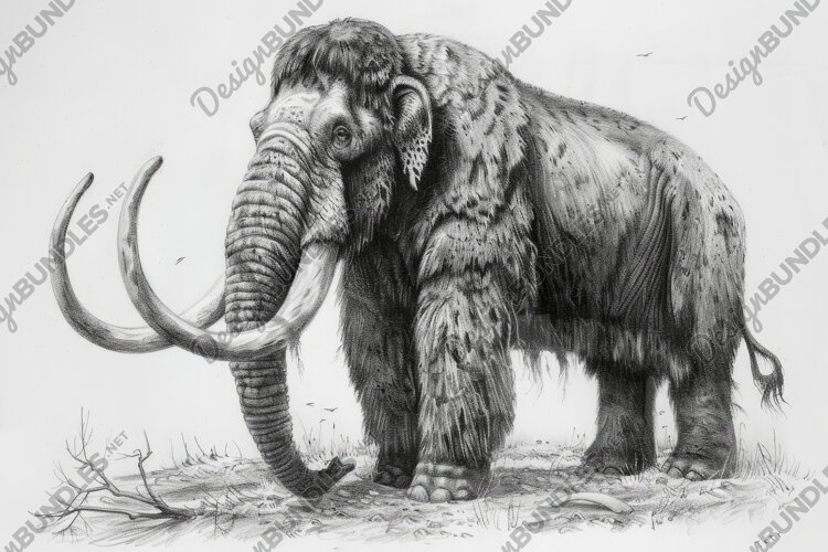 Woolly Mammoth Sketch Background Wallpaper example image 1